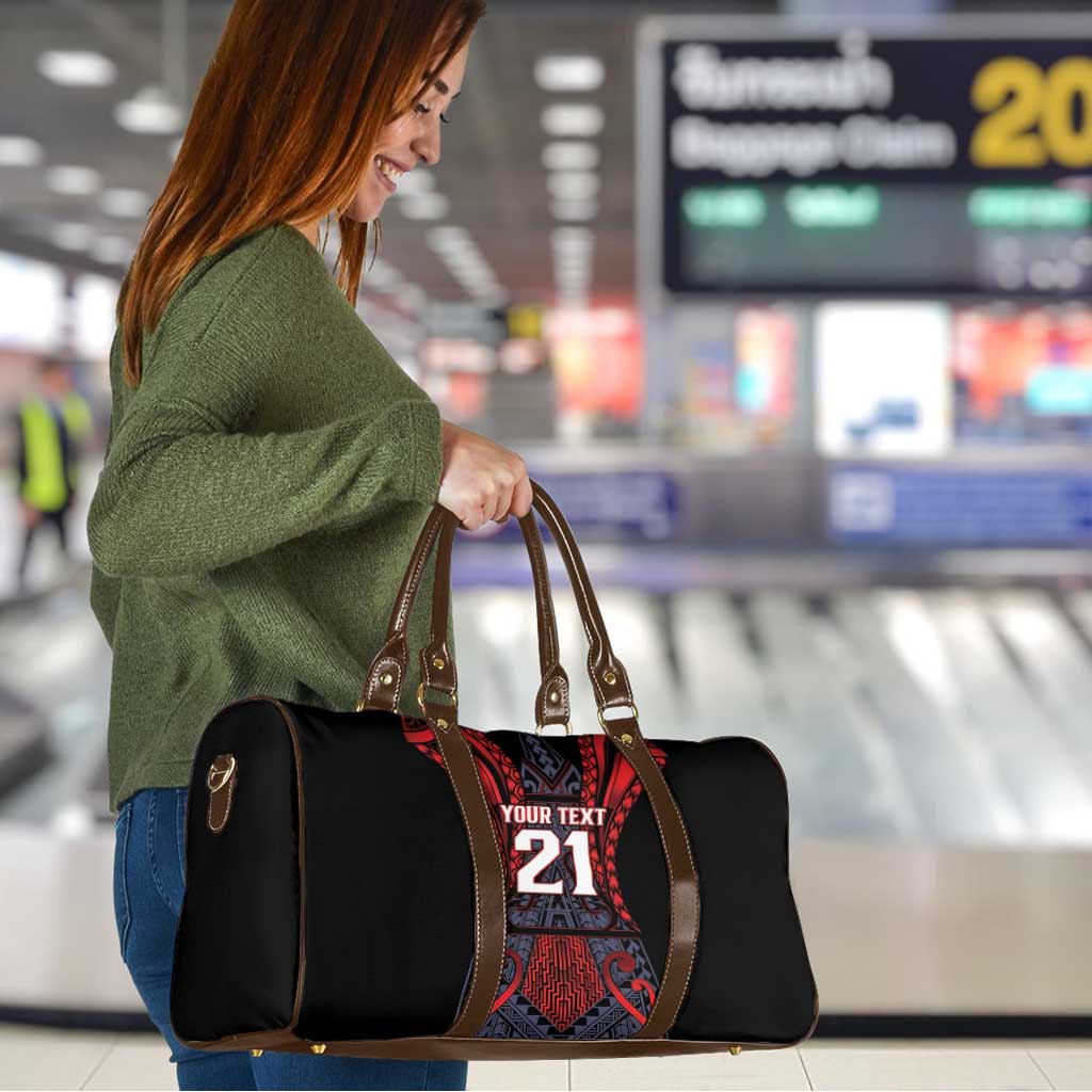 Custom New Zealand Travel Bag Maori Kiwiana Pattern Tukutuku Motif