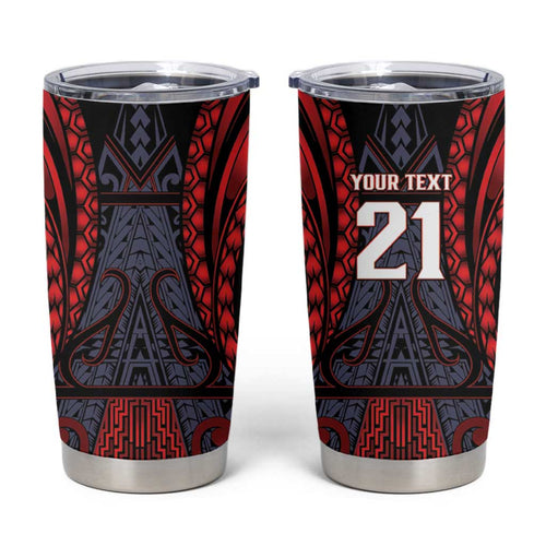 Custom New Zealand Tumbler Cup Maori Kiwiana Pattern Tukutuku Motif