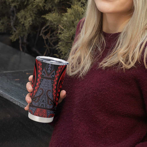Custom New Zealand Tumbler Cup Maori Kiwiana Pattern Tukutuku Motif