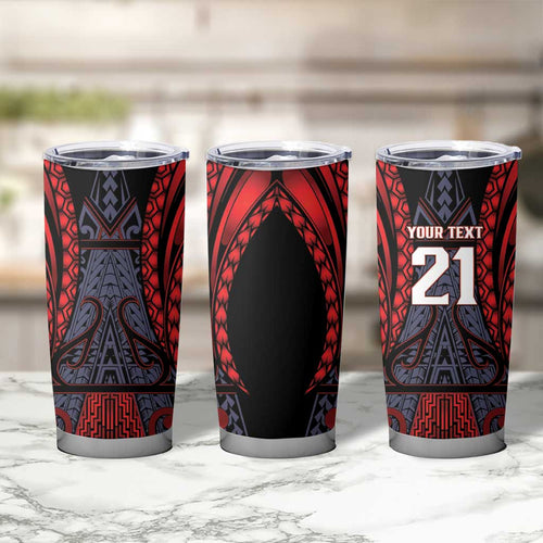 Custom New Zealand Tumbler Cup Maori Kiwiana Pattern Tukutuku Motif