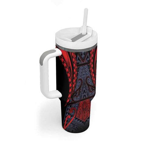 Custom New Zealand Tumbler With Handle Maori Kiwiana Pattern Tukutuku Motif