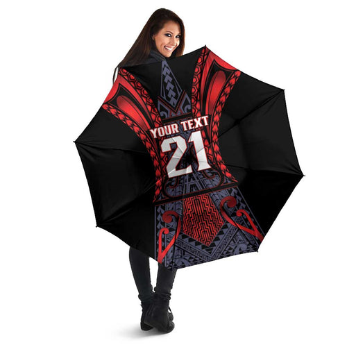 Custom New Zealand Umbrella Maori Kiwiana Pattern Tukutuku Motif