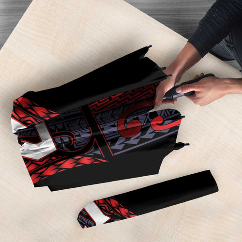 Custom New Zealand Umbrella Maori Kiwiana Pattern Tukutuku Motif