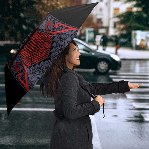 Custom New Zealand Umbrella Maori Kiwiana Pattern Tukutuku Motif