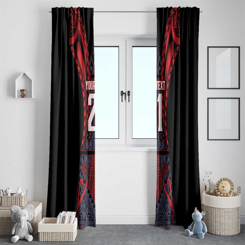 Custom New Zealand Window Curtain Maori Kiwiana Pattern Tukutuku Motif