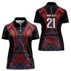 Custom New Zealand Women Polo Shirt Maori Kiwiana Pattern Tukutuku Motif