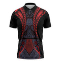 Custom New Zealand Zipper Polo Shirt Maori Kiwiana Pattern Tukutuku Motif