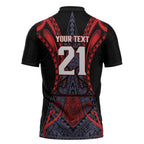 Custom New Zealand Zipper Polo Shirt Maori Kiwiana Pattern Tukutuku Motif