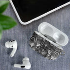 New Zealand Taiaha Maori AirPods Case Kiwikiwi Minimalist Silver Fern Tukutuku Motif