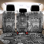 New Zealand Taiaha Maori Back Car Seat Cover Kiwikiwi Minimalist Silver Fern Tukutuku Motif