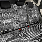 New Zealand Taiaha Maori Back Car Seat Cover Kiwikiwi Minimalist Silver Fern Tukutuku Motif