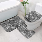 New Zealand Taiaha Maori Bathroom Set Kiwikiwi Minimalist Silver Fern Tukutuku Motif