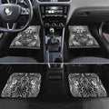 Custom New Zealand Taiaha Maori Car Mats Kiwikiwi Minimalist Silver Fern Tukutuku Motif
