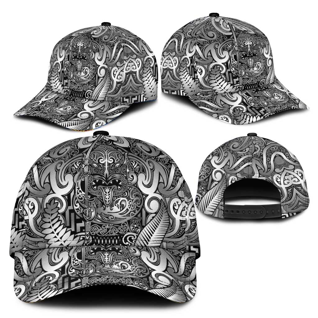 New Zealand Taiaha Maori Classic Cap Kiwikiwi Minimalist Silver Fern Tukutuku Motif