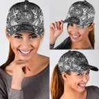 New Zealand Taiaha Maori Classic Cap Kiwikiwi Minimalist Silver Fern Tukutuku Motif