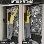 Custom New Zealand Taiaha Maori Door Cover Kiwikiwi Minimalist Silver Fern Tukutuku Motif