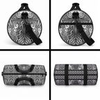 New Zealand Taiaha Maori Duffle Bag Kiwikiwi Minimalist Silver Fern Tukutuku Motif