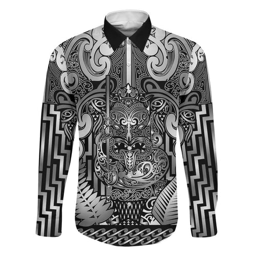 Custom New Zealand Taiaha Maori Family Matching Short Sleeve Bodycon Dress and Hawaiian Shirt Kiwikiwi Minimalist Silver Fern Tukutuku Motif