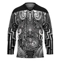 Custom New Zealand Taiaha Maori Hockey Jersey Kiwikiwi Minimalist Silver Fern Tukutuku Motif