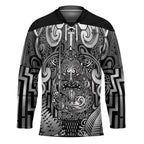 Custom New Zealand Taiaha Maori Hockey Jersey Kiwikiwi Minimalist Silver Fern Tukutuku Motif