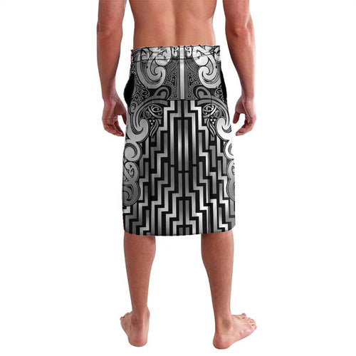 Custom New Zealand Taiaha Maori Lavalava Kiwikiwi Minimalist Silver Fern Tukutuku Motif