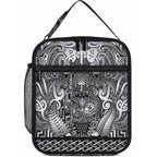 New Zealand Taiaha Maori Lunch Bag Kiwikiwi Minimalist Silver Fern Tukutuku Motif