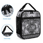 New Zealand Taiaha Maori Lunch Bag Kiwikiwi Minimalist Silver Fern Tukutuku Motif