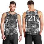 Custom New Zealand Taiaha Maori Men Tank Top Kiwikiwi Minimalist Silver Fern Tukutuku Motif