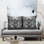 New Zealand Taiaha Maori Pillow Cover Kiwikiwi Minimalist Silver Fern Tukutuku Motif