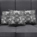 New Zealand Taiaha Maori Pillow Cover Kiwikiwi Minimalist Silver Fern Tukutuku Motif