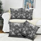 New Zealand Taiaha Maori Pillow Cover Kiwikiwi Minimalist Silver Fern Tukutuku Motif