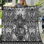 New Zealand Taiaha Maori Quilt Kiwikiwi Minimalist Silver Fern Tukutuku Motif