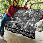 New Zealand Taiaha Maori Quilt Kiwikiwi Minimalist Silver Fern Tukutuku Motif