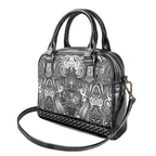 New Zealand Taiaha Maori Shoulder Handbag Kiwikiwi Minimalist Silver Fern Tukutuku Motif