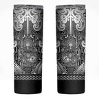 Custom New Zealand Taiaha Maori Skinny Tumbler Kiwikiwi Minimalist Silver Fern Tukutuku Motif