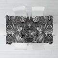 New Zealand Taiaha Maori Tablecloth Kiwikiwi Minimalist Silver Fern Tukutuku Motif