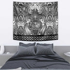 New Zealand Taiaha Maori Tapestry Kiwikiwi Minimalist Silver Fern Tukutuku Motif