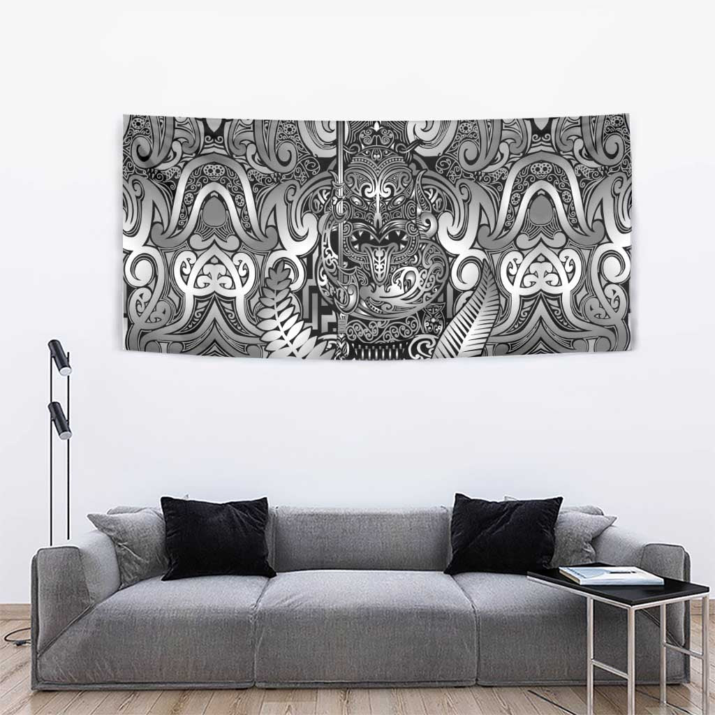 New Zealand Taiaha Maori Tapestry Kiwikiwi Minimalist Silver Fern Tukutuku Motif
