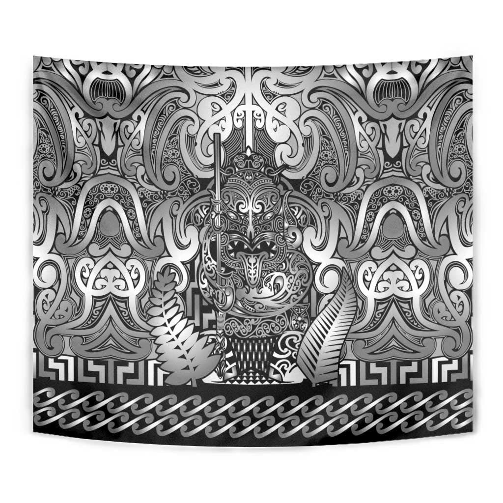 New Zealand Taiaha Maori Tapestry Kiwikiwi Minimalist Silver Fern Tukutuku Motif