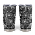 Custom New Zealand Taiaha Maori Tumbler Cup Kiwikiwi Minimalist Silver Fern Tukutuku Motif