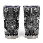 Custom New Zealand Taiaha Maori Tumbler Cup Kiwikiwi Minimalist Silver Fern Tukutuku Motif