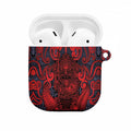 New Zealand Taiaha Maori AirPods Case Whero Minimalist Silver Fern Tukutuku Motif