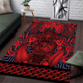 New Zealand Taiaha Maori Area Rug Whero Minimalist Silver Fern Tukutuku Motif