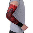 Custom New Zealand Taiaha Maori Arm Sleeves Whero Minimalist Silver Fern Tukutuku Motif