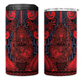 Custom New Zealand Taiaha Maori 4 in 1 Can Cooler Tumbler Whero Minimalist Silver Fern Tukutuku Motif