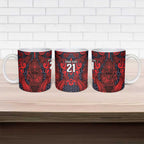 Custom New Zealand Taiaha Maori Ceramic Mug Whero Minimalist Silver Fern Tukutuku Motif