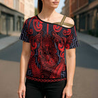 Custom New Zealand Taiaha Maori Cross Shoulder Shirt Whero Minimalist Silver Fern Tukutuku Motif