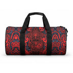 New Zealand Taiaha Maori Duffle Bag Whero Minimalist Silver Fern Tukutuku Motif