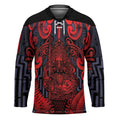 Custom New Zealand Taiaha Maori Hockey Jersey Whero Minimalist Silver Fern Tukutuku Motif