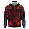 Custom New Zealand Taiaha Maori Hoodie Whero Minimalist Silver Fern Tukutuku Motif